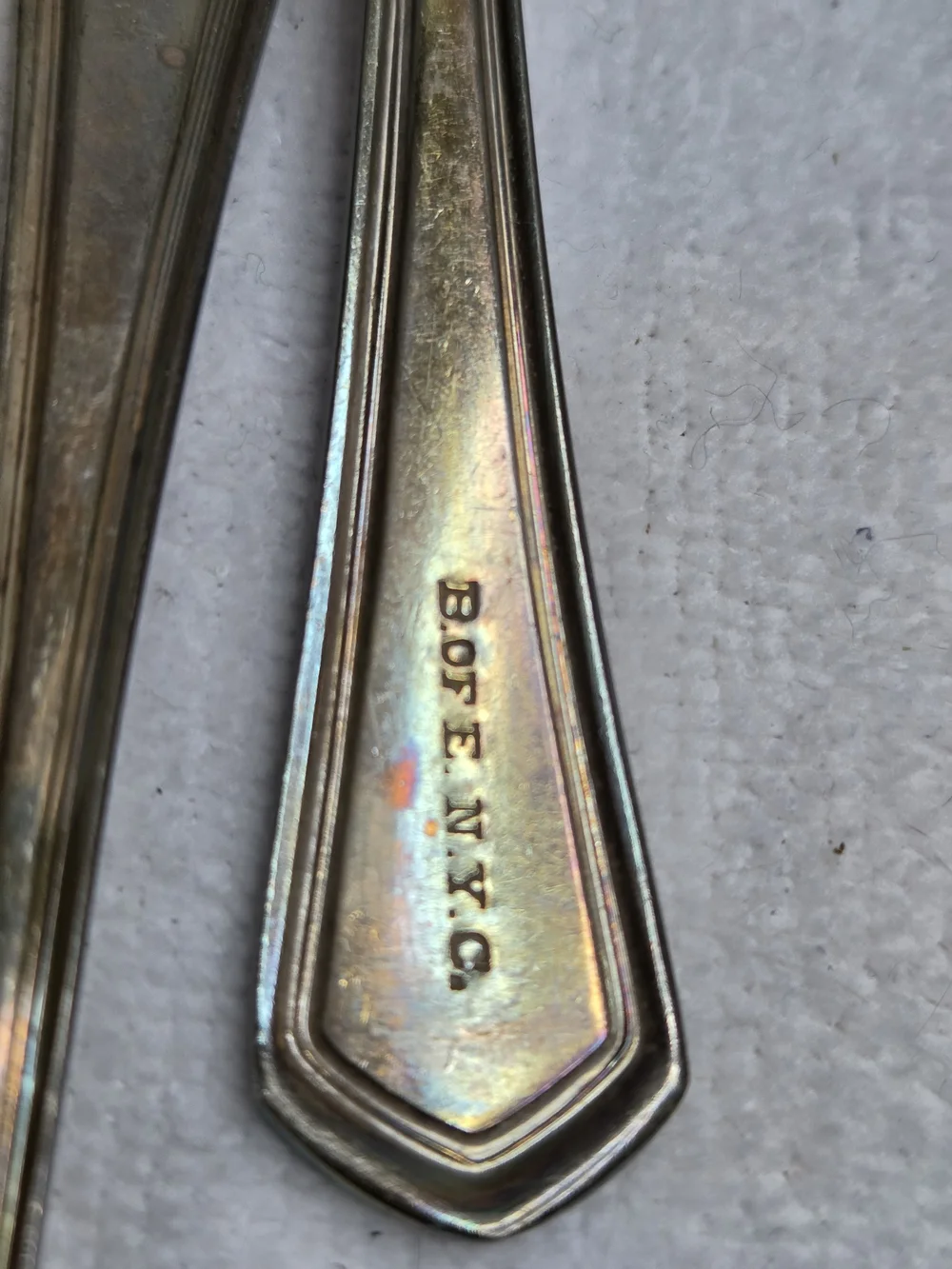13 Vtg Victor Silver Co NYC Board of Ed Flatware Forks B. OF E. N.Y.C.
